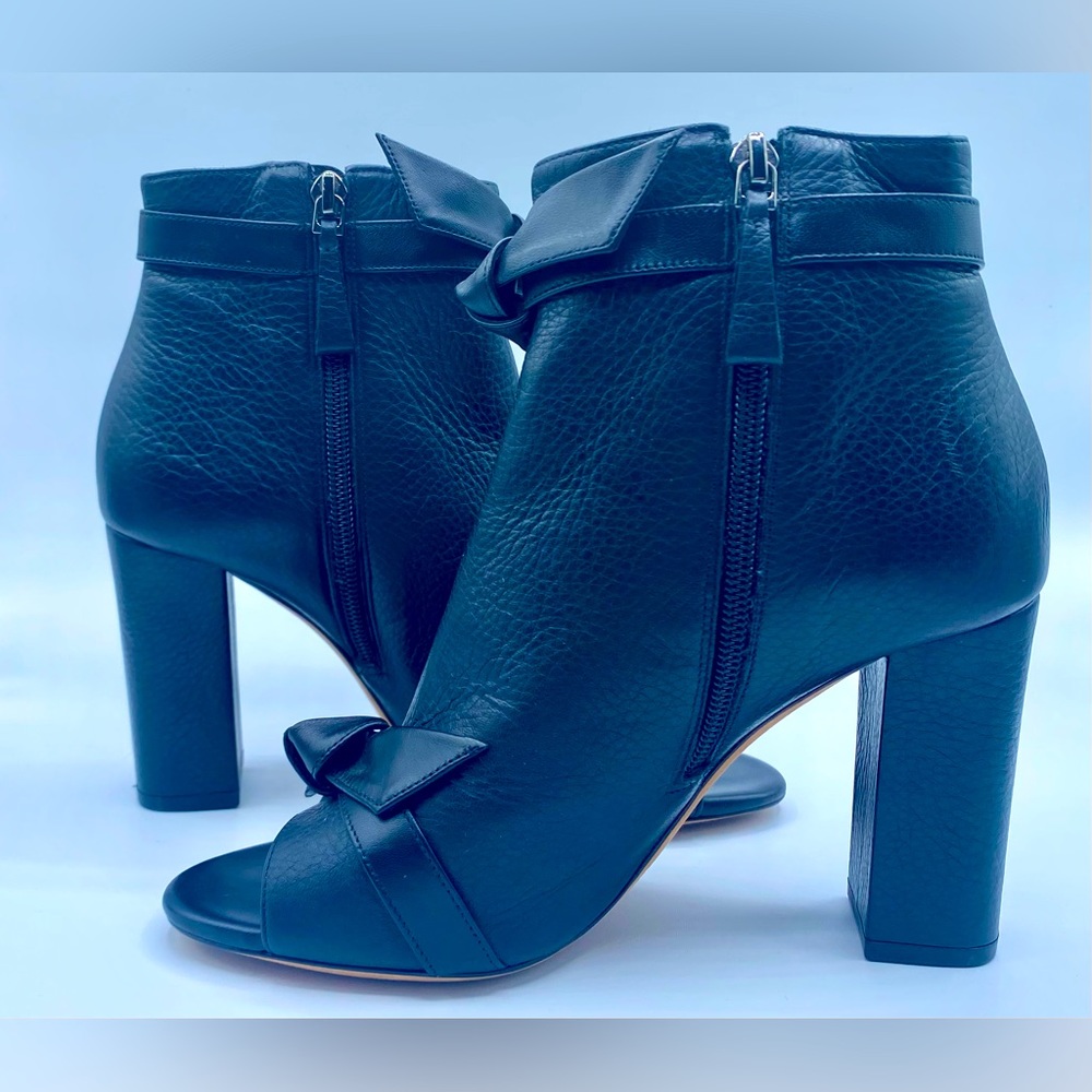 Alexandre Birman women’s size 37 1/2 open toe black leather booties